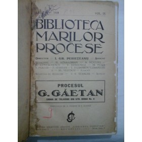 BIBLIOTECA  MARILOR  PROCESE  (4volume legate)  -  Director  I. GR. PERIETEANU 